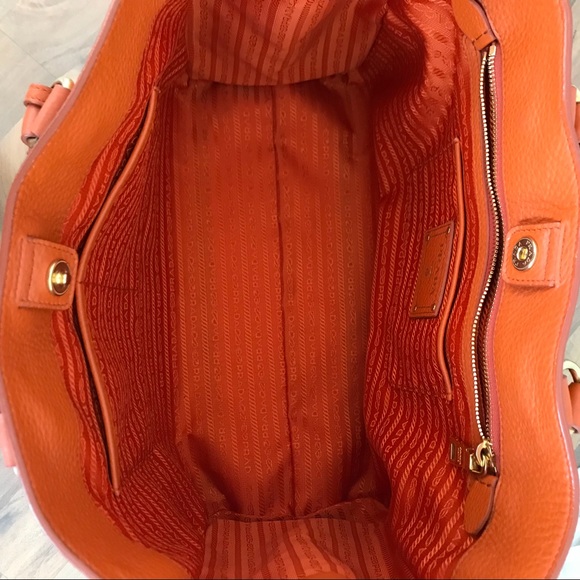 Prada Vit Daino “Papaya” Handbag - Picture 7 of 8